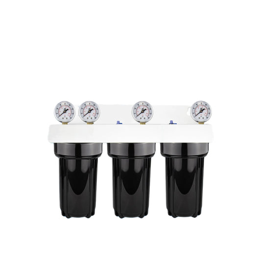 CORE Triple Plastic Filter Housing System 10" Large Diameter (4.5") With 1" Ports