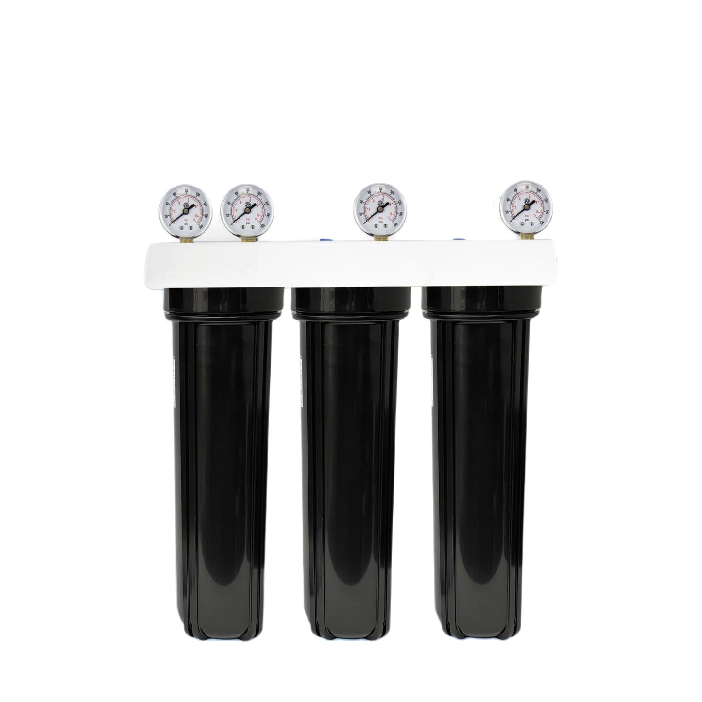 CORE Triple Plastic Filter Housing System 20" Large Diameter (4.5") With 1" Ports