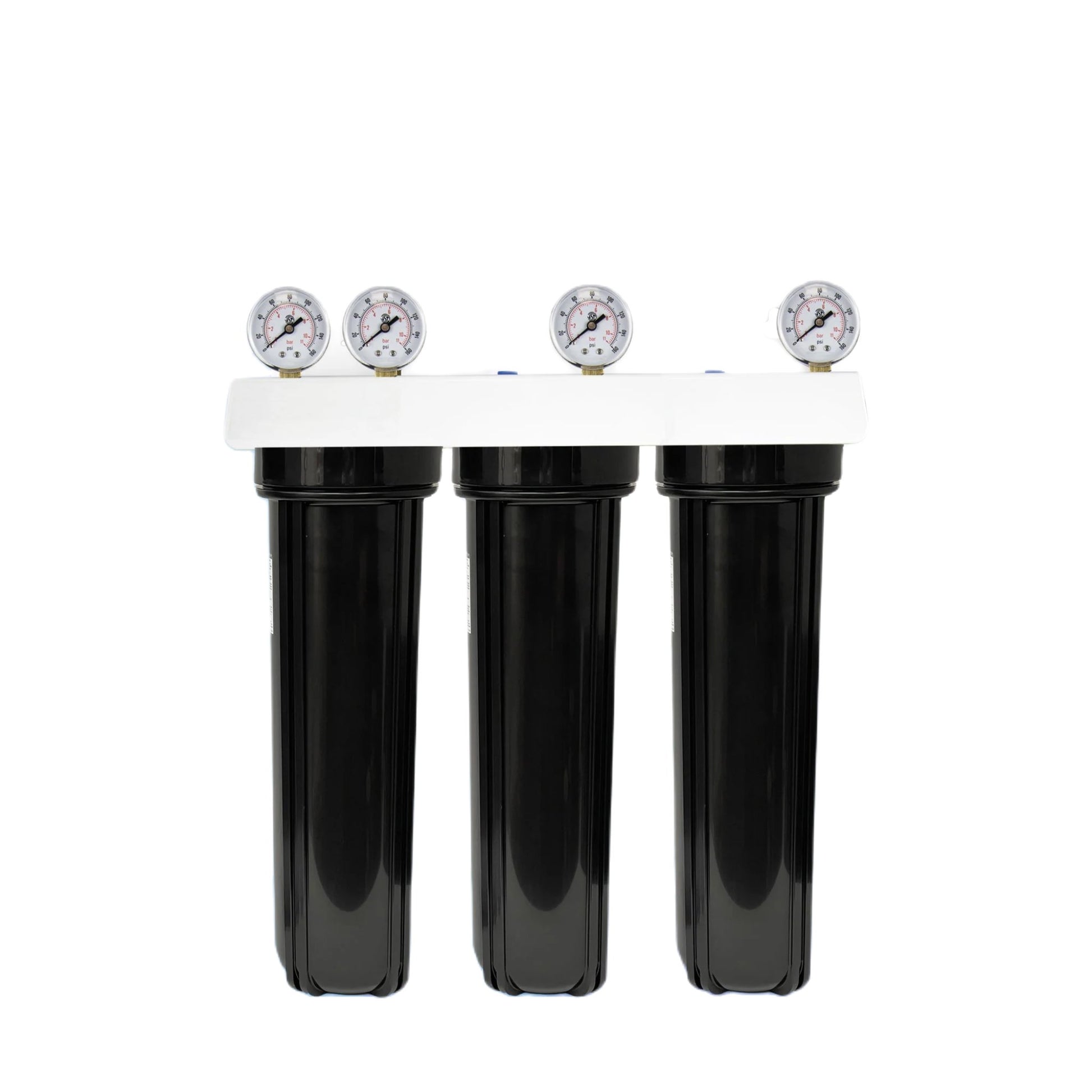 CORE Triple Plastic Filter Housing System 20" Large Diameter (4.5") With 1" Ports