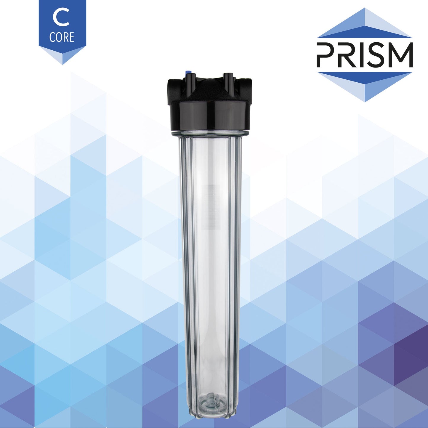 CORE Clear Filter Cartridge Housing PRV 20" Regular (2.5") With 3/4" Ports