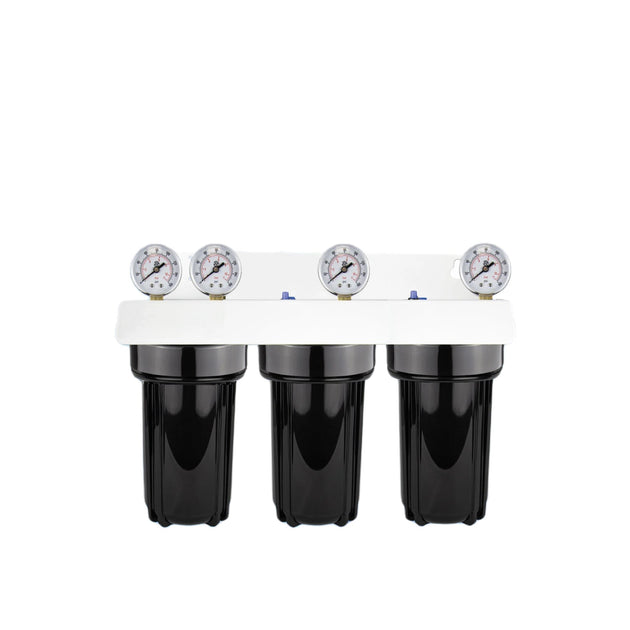 CORE Triple Plastic Filter Housing System 10" Large Diameter (4.5") With 1" Ports