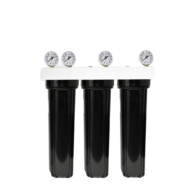 CORE Triple Plastic Filter Housing System 20" Large Diameter (4.5") With 1" Ports